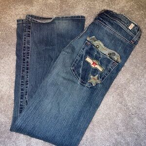Y2K Vintage BONGO Low-Rise Patchwork Bootcut Jeans